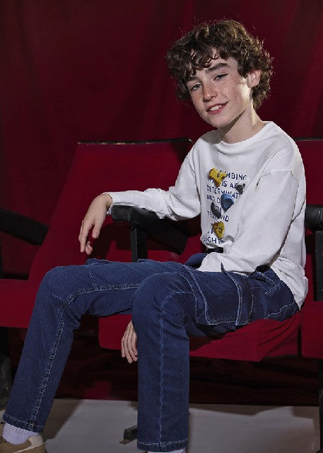 Pantalon soft denim jogger    Oscuro