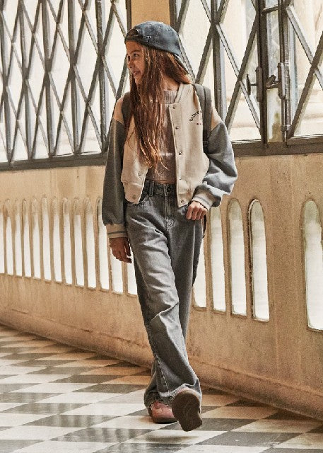 Pantalon largo tejano relax   Gris