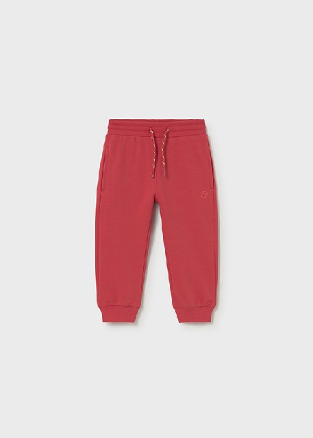Pantalon felpa basico puños   Tomate