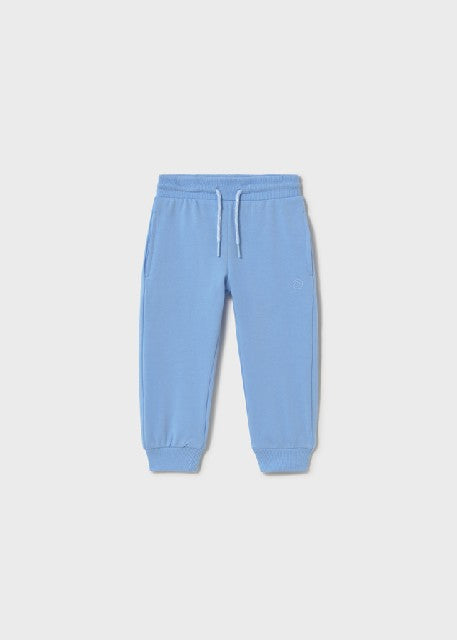 Pantalon felpa basico puños   Celeste