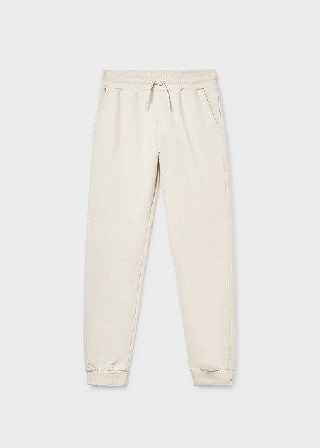 Pantalon felpa basico puños   Crema