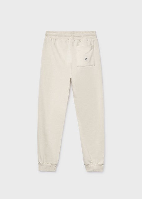 Pantalon felpa basico puños   Crema