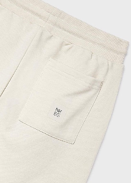 Pantalon felpa basico puños   Crema