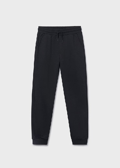Pantalon felpa basico puños   Negro