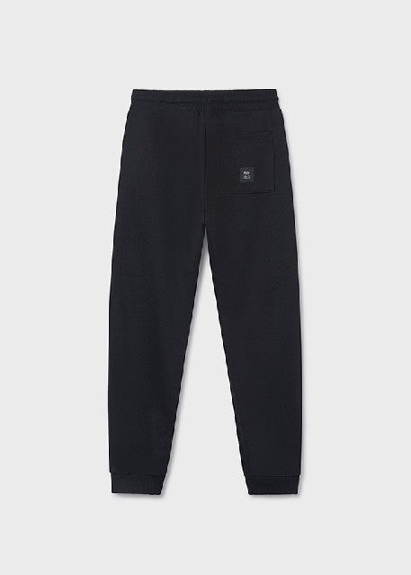 Pantalon felpa basico puños   Negro