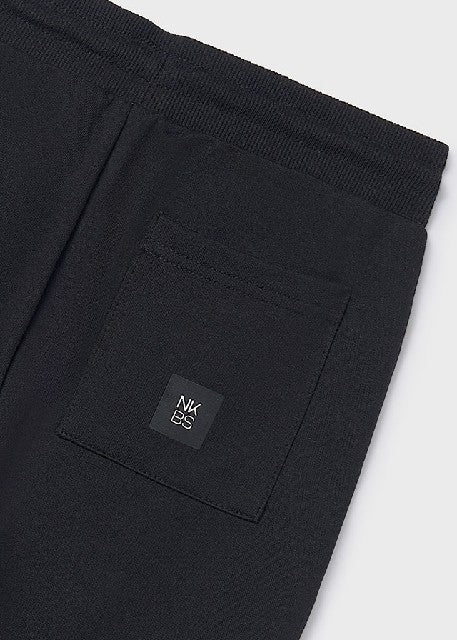 Pantalon felpa basico puños   Negro