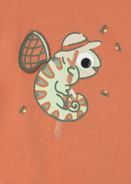 Camiseta m/c apliques play    Arcilla