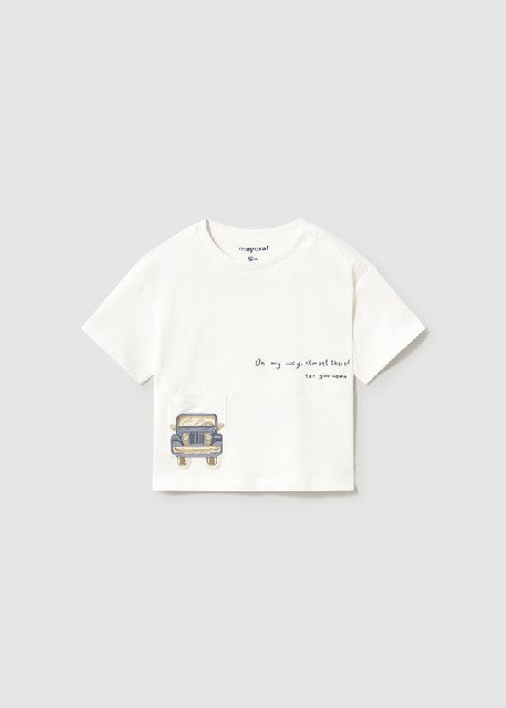 Camiseta m/c bolsillo         Nata