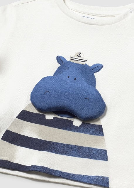 Camiseta m/c aplique          Nata-hipop