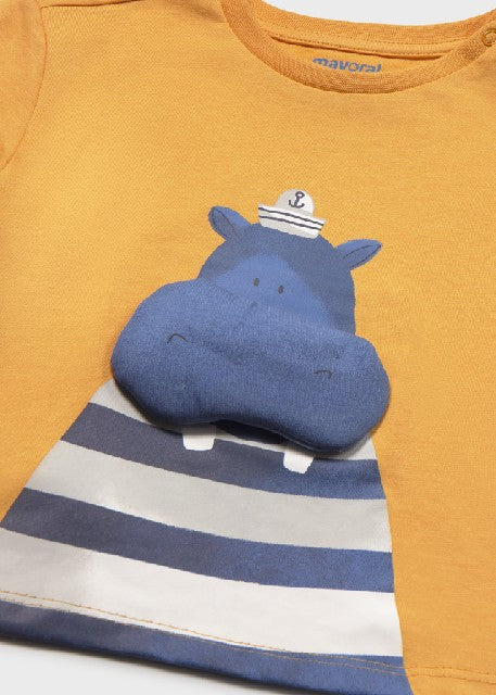 Camiseta m/c aplique          Peach