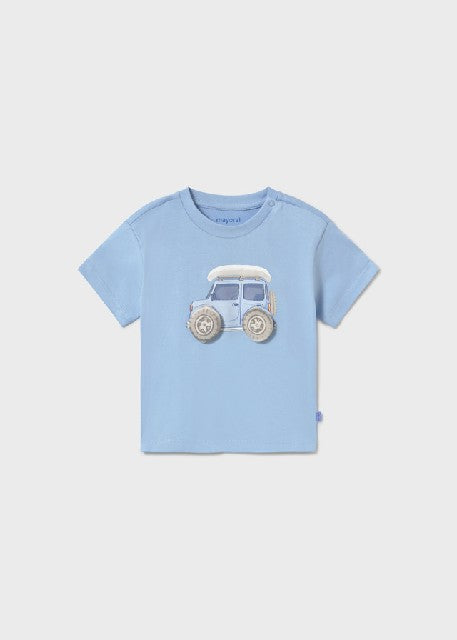 Camiseta m/c aplique          Celeste