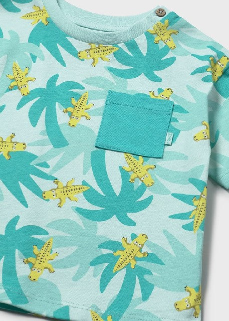 Camiseta m/c estampada        Aguamarina