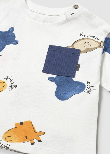 Camiseta m/c estampada        Nata