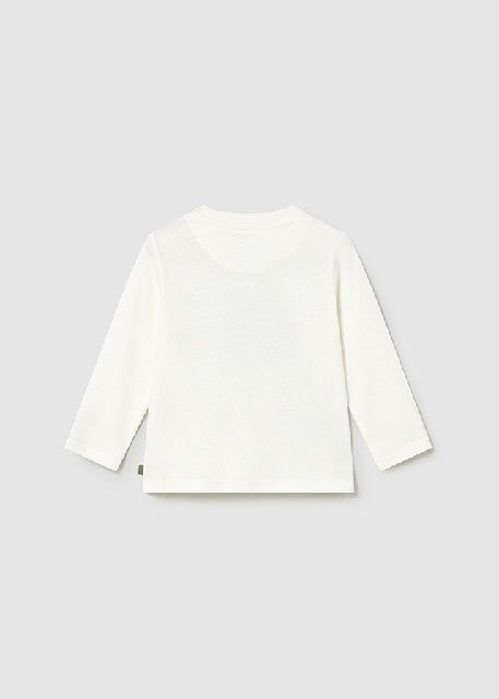 Camiseta m/l aplique          Nata