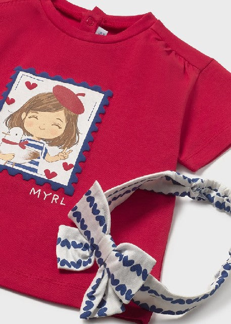 Camiseta m/c con diadema      Rojo