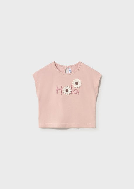 Camiseta m/c apliques crochet Peonia