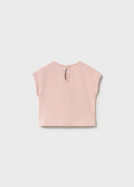 Camiseta m/c apliques crochet Peonia
