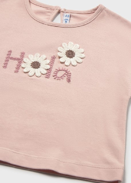 Camiseta m/c apliques crochet Peonia