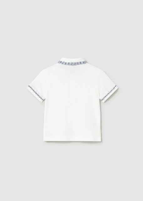 Polo m/c combinado            Blanco