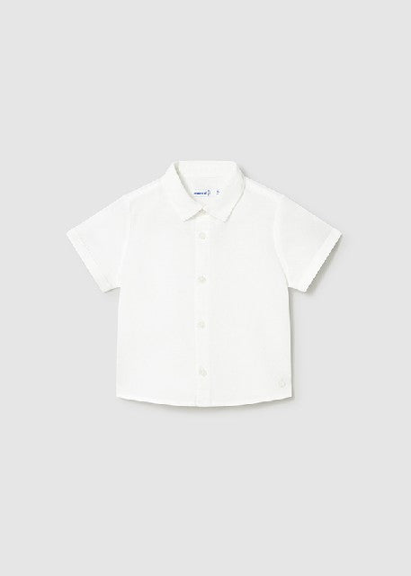 Camisa m/c lino c/camisero    Blanco