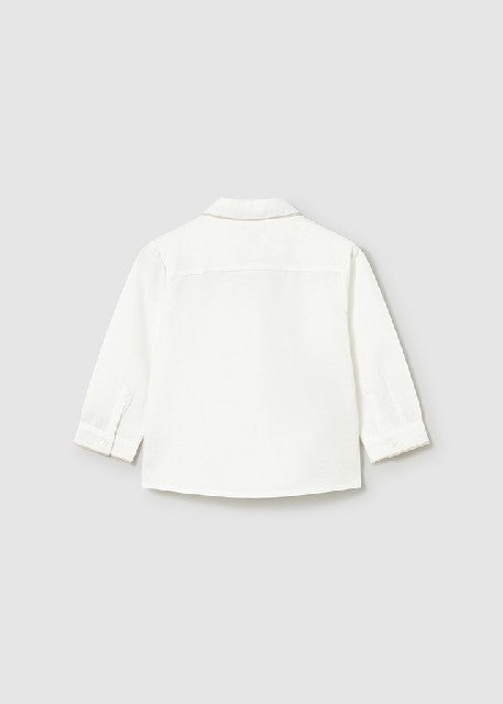 Camisa m/l vestir pajarita    Nata