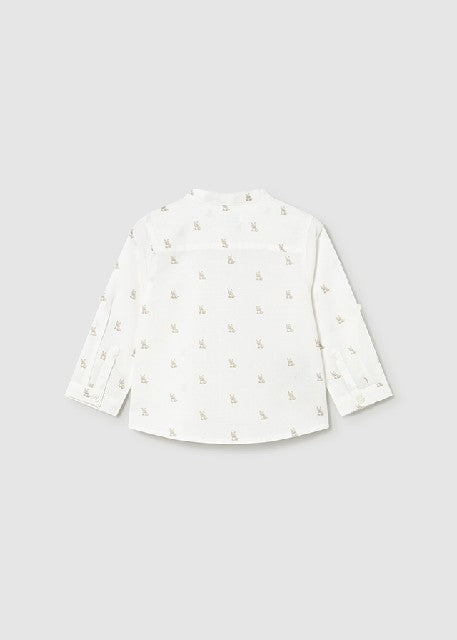 Camisa m/l lino cuello mao    Nata