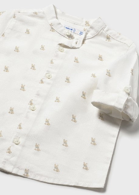 Camisa m/l lino cuello mao    Nata