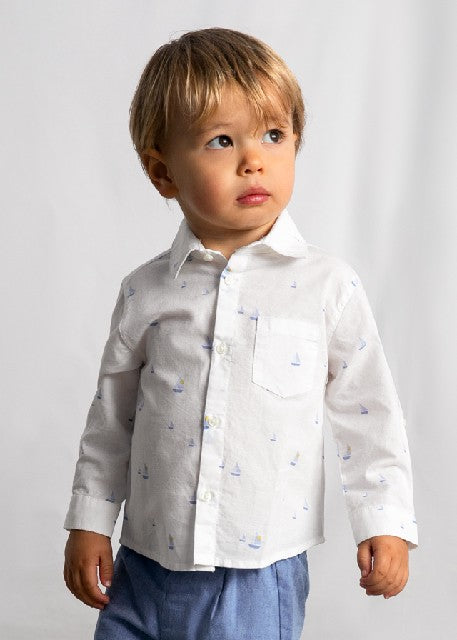 Camisa m/l lino c/camisero    Bco-barcos