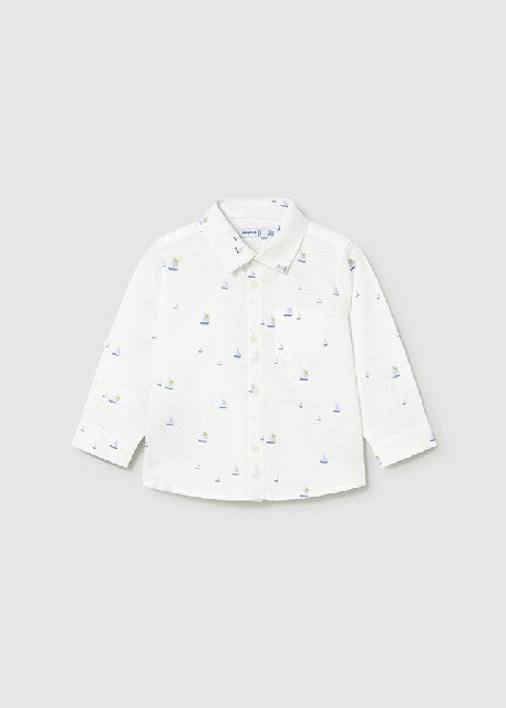 Camisa m/l lino c/camisero    Bco-barcos
