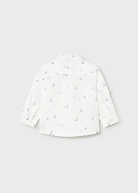 Camisa m/l lino c/camisero    Bco-barcos