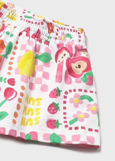 Pantalon corto punto estampad Hibisco