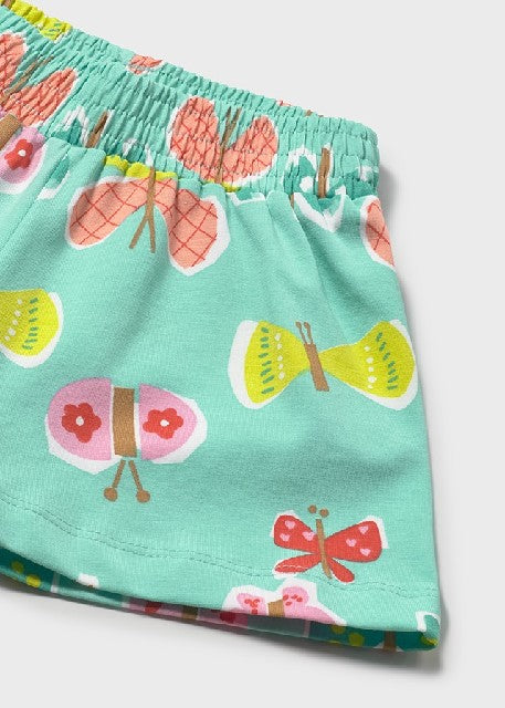 Pantalon corto punto estampad Turquesa