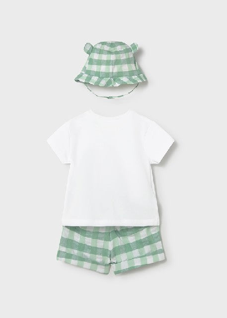 Conj. pantalon corto y gorro  Manzana