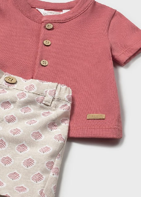 Conj. pantalon corto y polo   Terracota