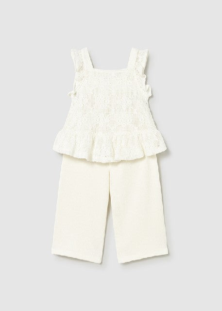 Conj. pantalon largo combinad Crudo