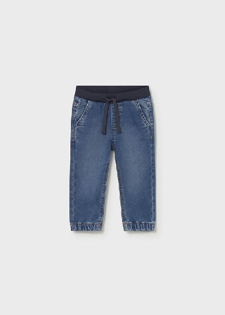 Pantalon soft denim jogger    Medio