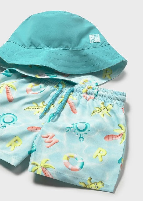 Conj. bañador con bucket      Aguamarina