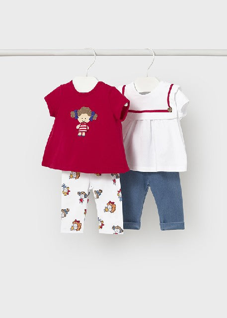 Conj. leggings 4 piezas       Rojo