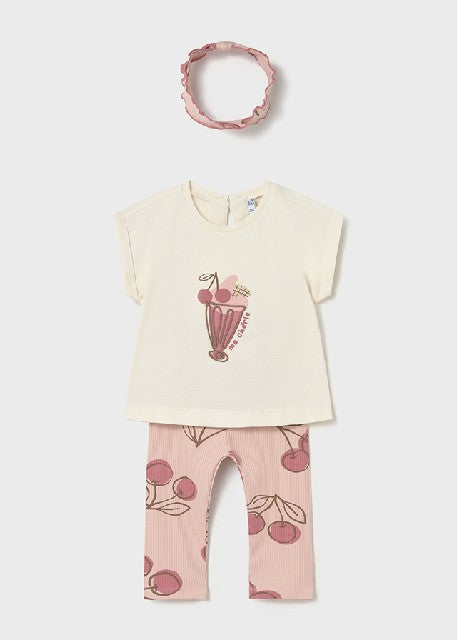 Conj. leggings con diadema    Peonia