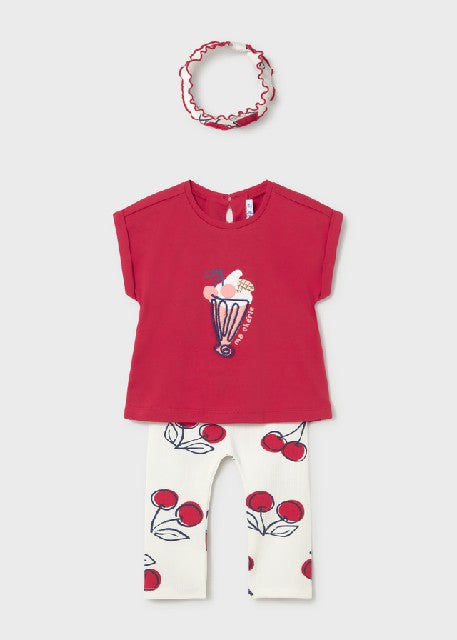 Conj. leggings con diadema    Rojo