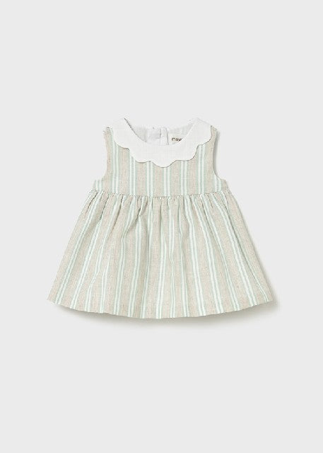 Vestido rayas lino            Aqua