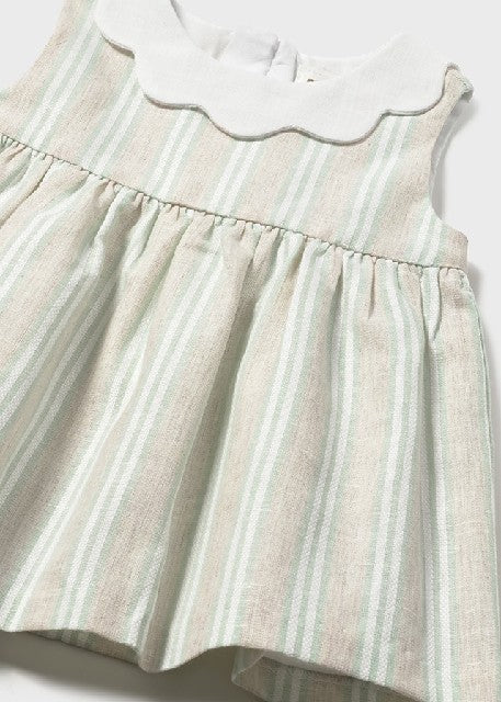 Vestido rayas lino            Aqua