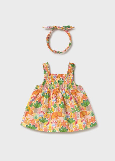 Vestido y diadema             Mostaza