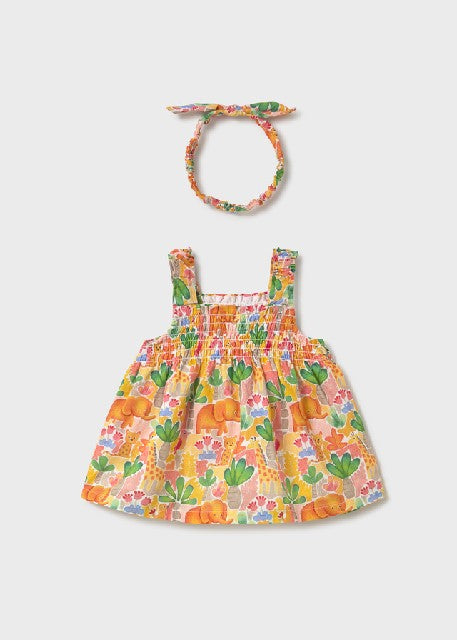 Vestido y diadema             Mostaza