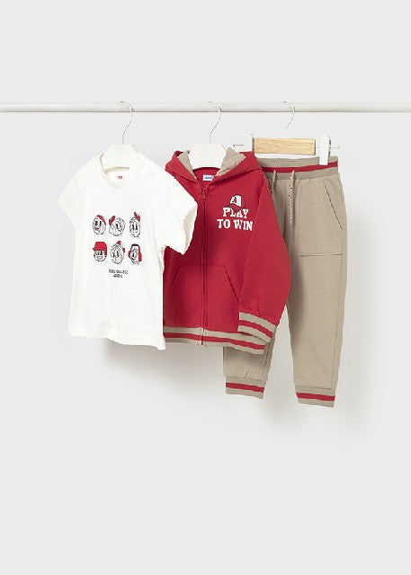 Chandal 3 piezas camiseta     Tomate