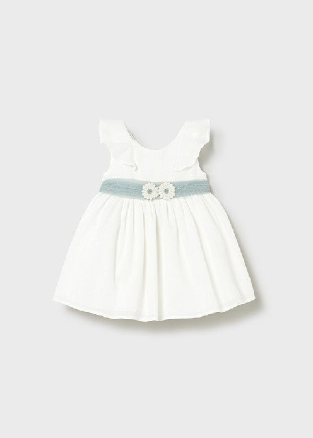 Vestido fajin tul             Crudo