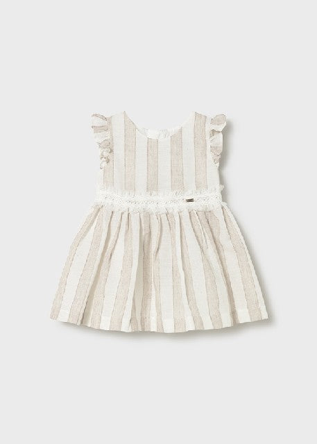 Vestido rayas fajin           Avellana