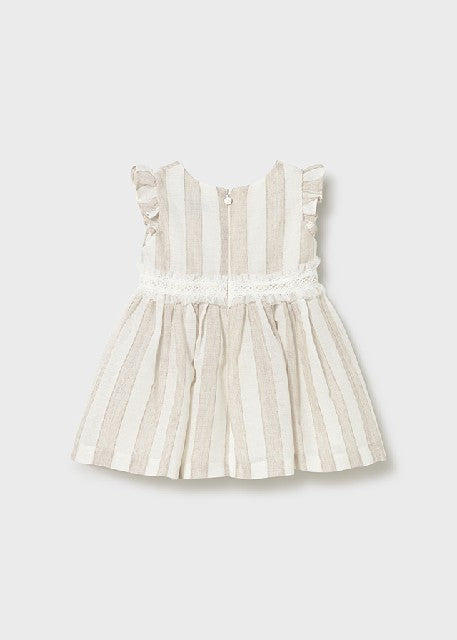 Vestido rayas fajin           Avellana
