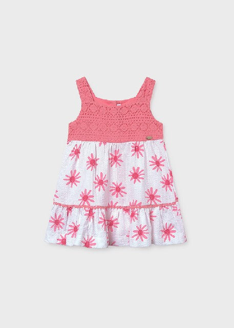 Vestido combinado guipur      Geranio