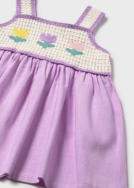 Vestido combinado crochet     Lilac